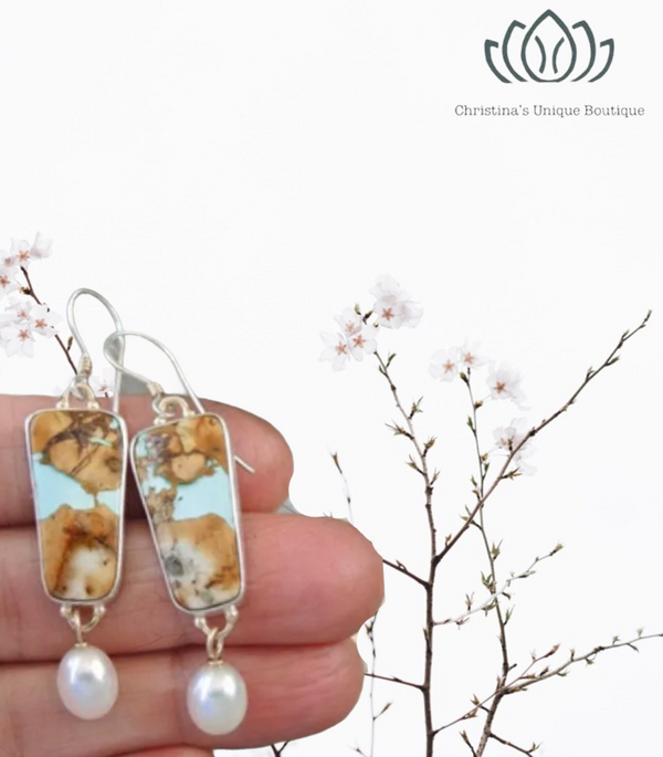 Uniquely designed Pearl pendant dangle earrings. - Christina’s unique boutique LLC