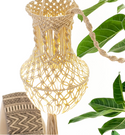 Macrame chandelier Boho Bedroom Hanging Lamp Shades with Plug in Cord