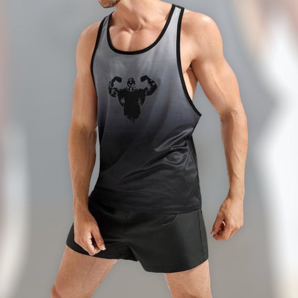 Men’s ombré print sports tank top with shorts - Christina’s unique boutique LLC