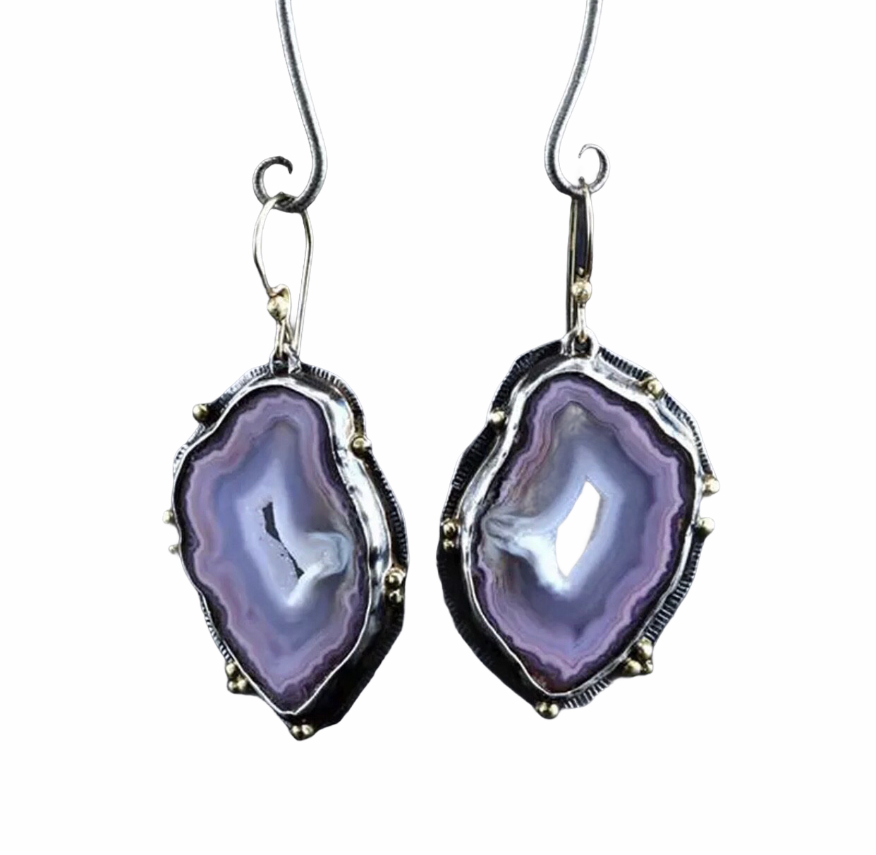 Purple geode dangle earrings - Christina’s unique boutique LLC