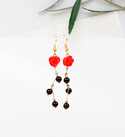 Flower decor drop earrings