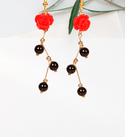 Flower decor drop earrings