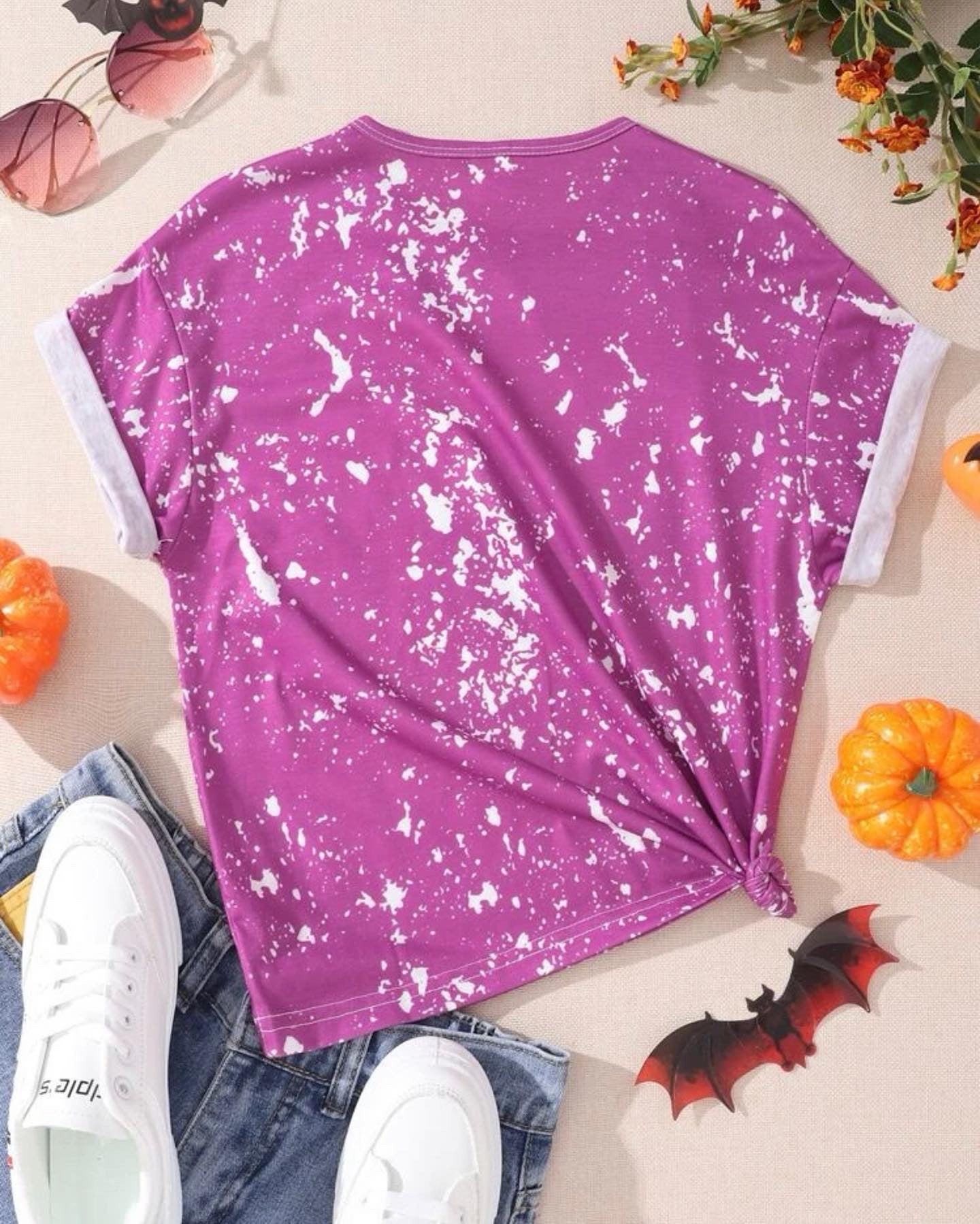 Girls Halloween & Letter Graphic Tee