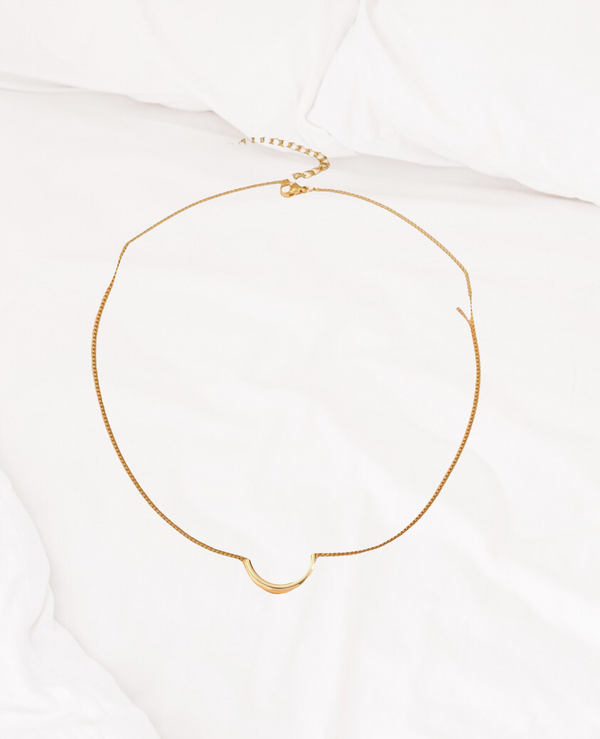 Semicircle charm necklace