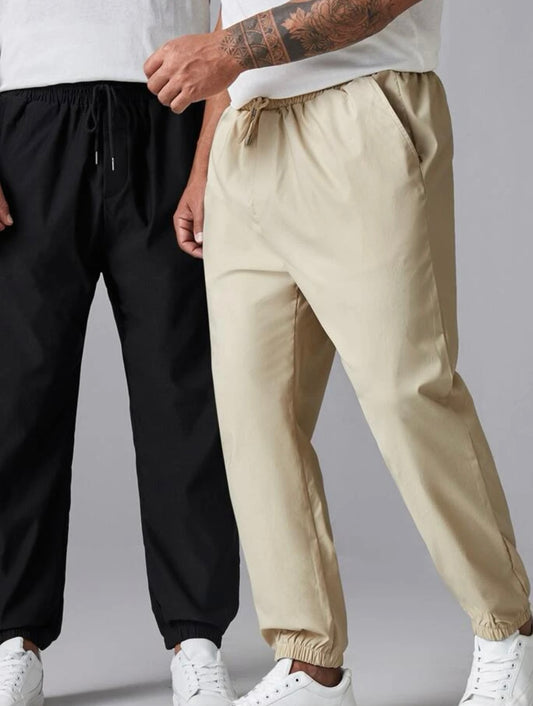 Extended sizes men 2pcs Tie waist pants