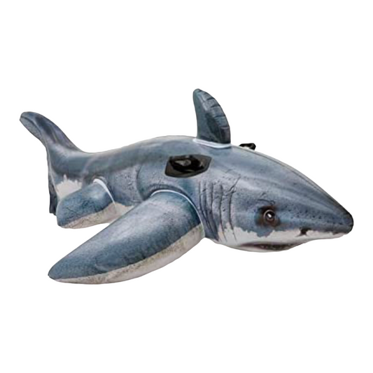 Inflatable Great White Shark Ride-On, 68" X 42", for Ages 3+