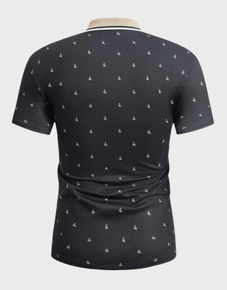 Men’s allover graphic print polo shirt
