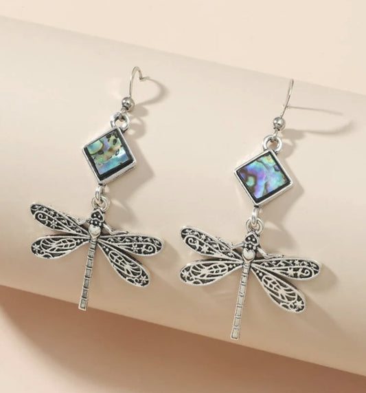 Dragonfly decor drop dangle earrings - Christina’s unique boutique LLC