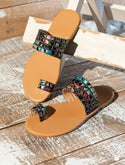 Rope decor toe ring design thong slide sandals