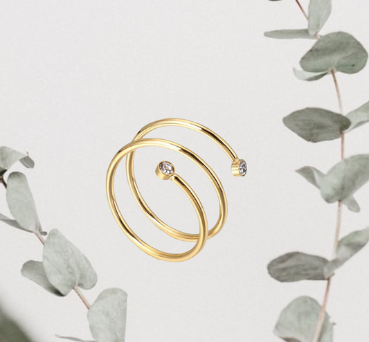 Stainless Steel Braided Wrap Wave Stacking Promise Statement Cocktail Party Ring