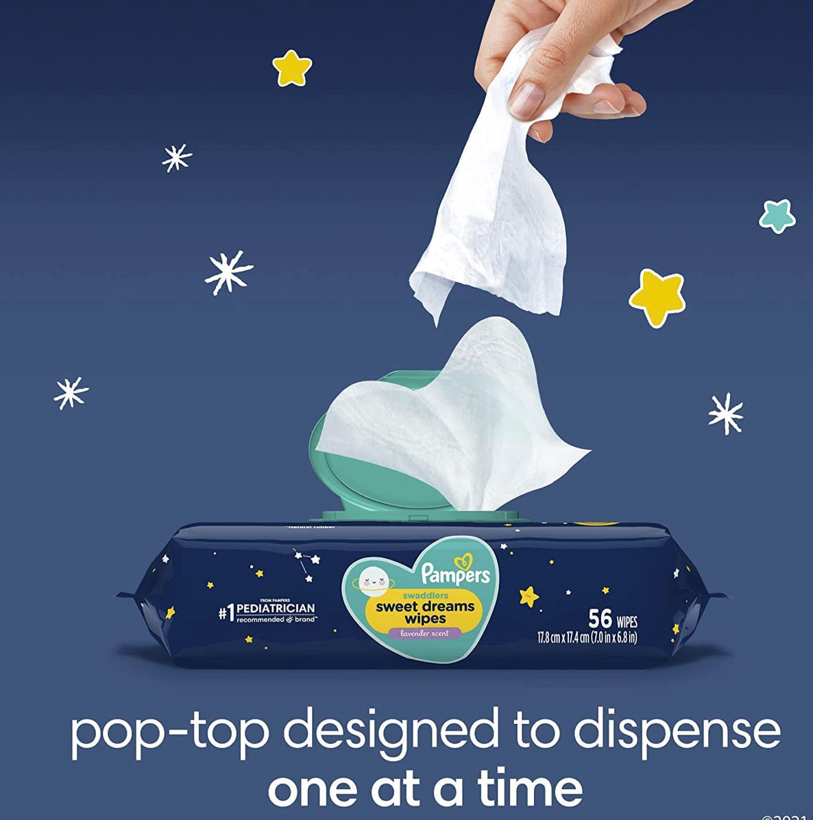 Overnight Diapers Size 3, 66 Count and Baby Wipes - Pampers Swaddlers Overnights Disposable Baby Diapers and Wipes, 12X Pop-Top (672 Count)