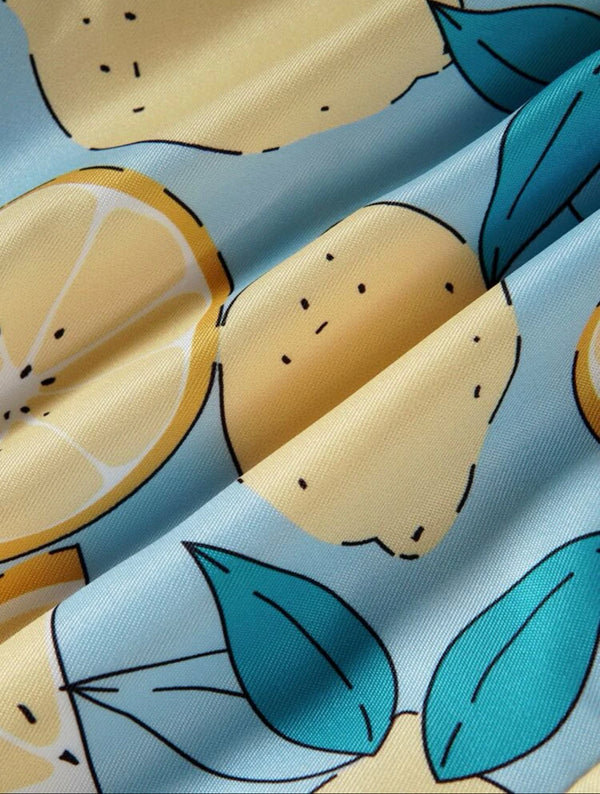 Toddler boys lemon print swim shorts