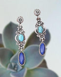 Oval decor drop earrings