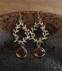 Leaf design drop earrings