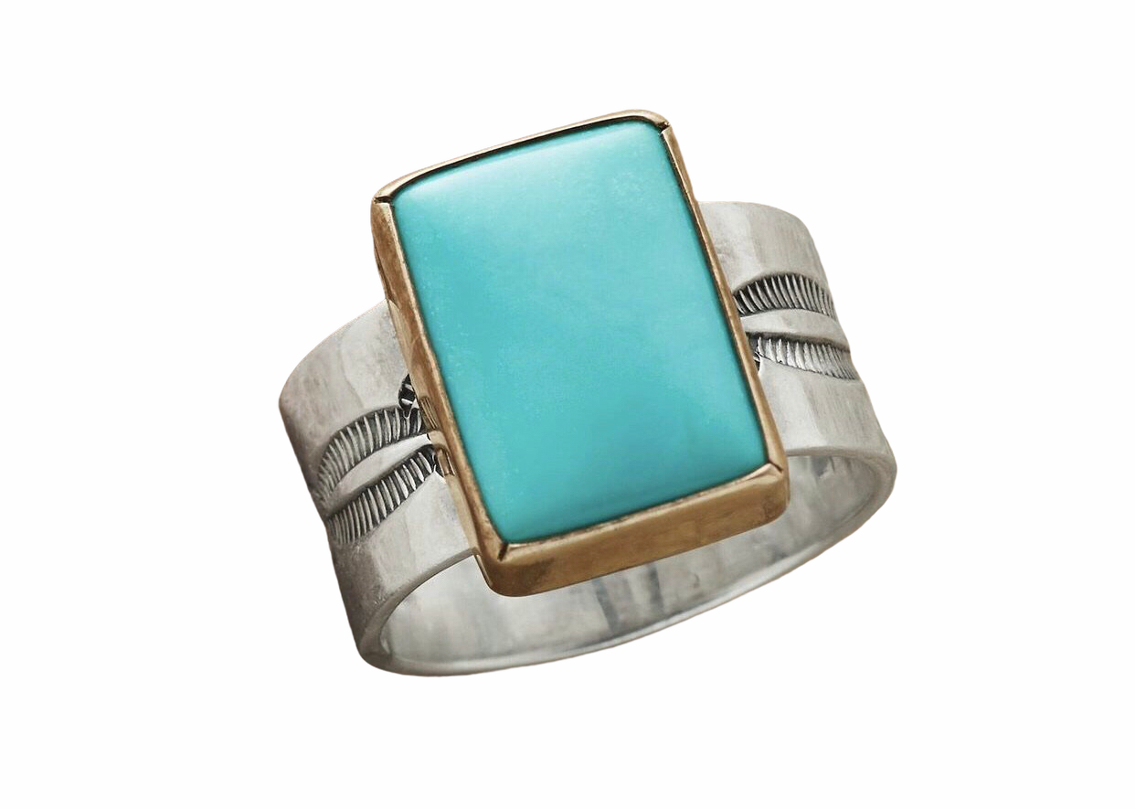 El Dorado turquoise and silver rings - Christina’s unique boutique LLC