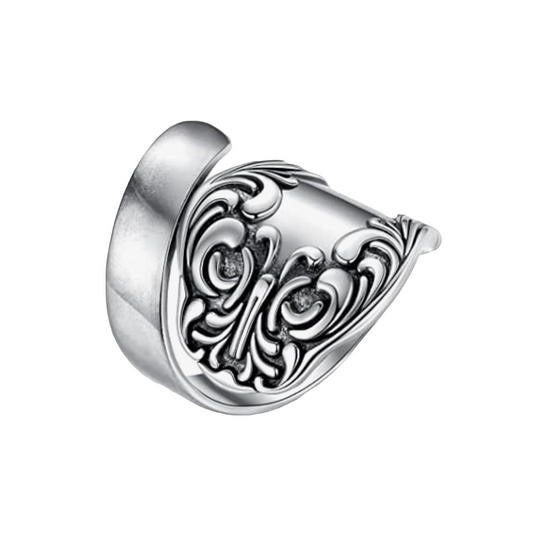 Butterfly Spoon Rings for Women Vintage Ring Wrap Around Spoon Ring Antique Adjustable Ring Victorian Boho Floral Statement Jewelry