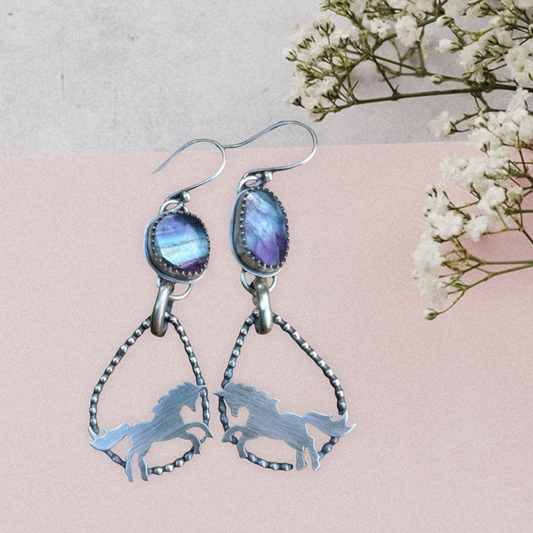 Vintage inspired unicorn drop earrings
