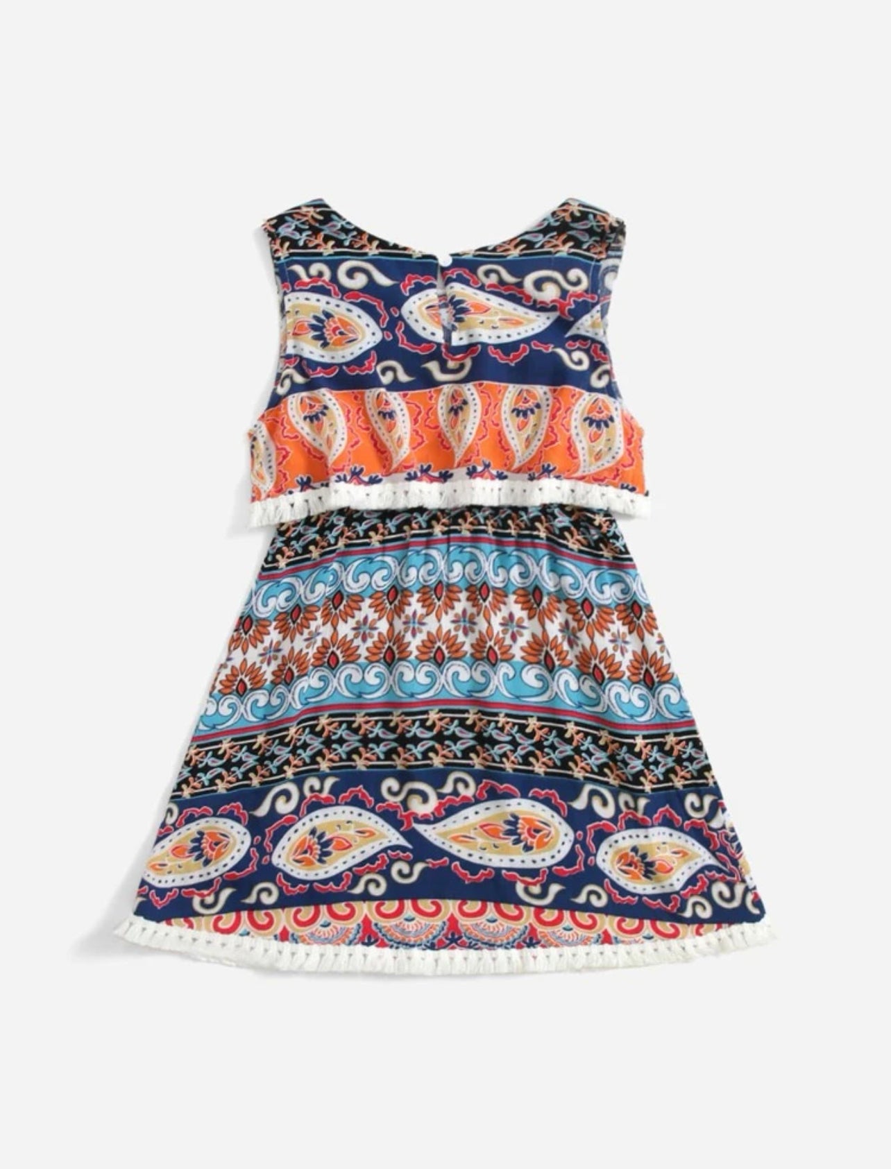 Toddler Girls Paisley Print Fringe Detail Cami Dress