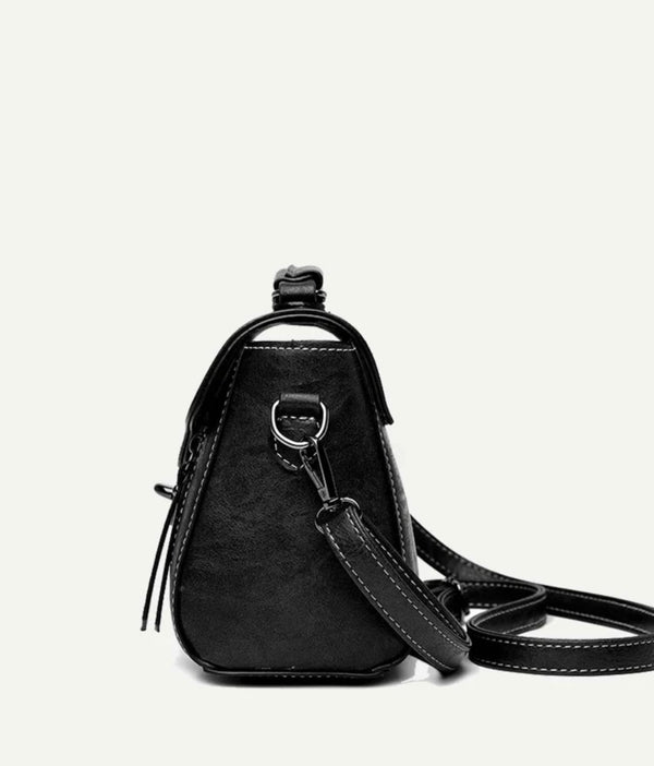 Black vintage design push lock square bag