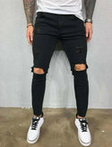 Guys solid ripped skinny jeans