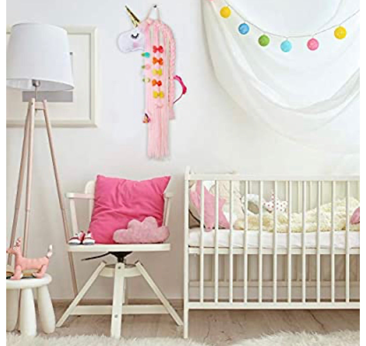 Unicorn Hair Bow Holder for Girls Wall Hanging Decor and Baby Hair Clip Hanger Organizer - Christina’s unique boutique LLC