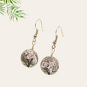Flower design glass ball charm drop earrings
