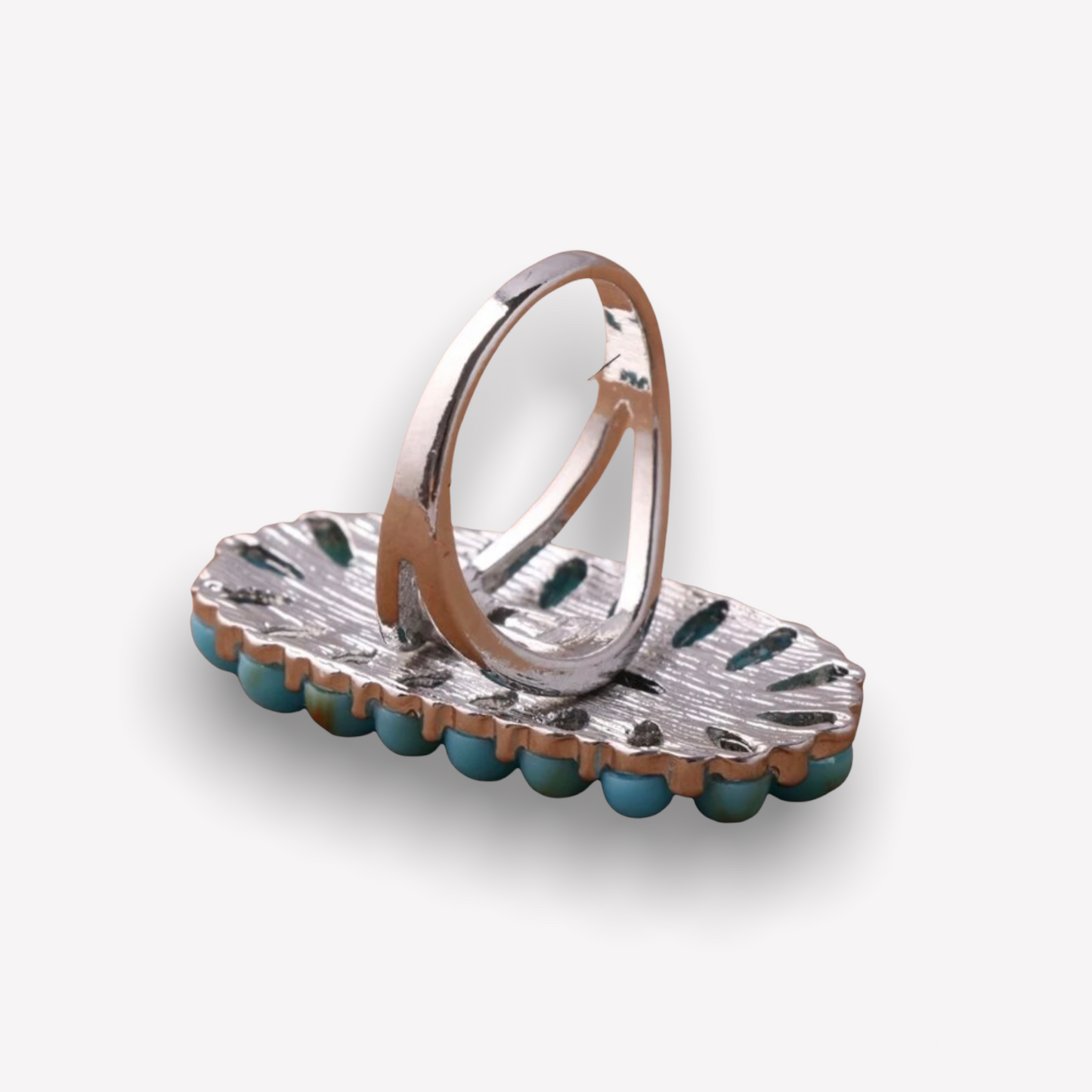 Blue decor statement ring. Size 8.