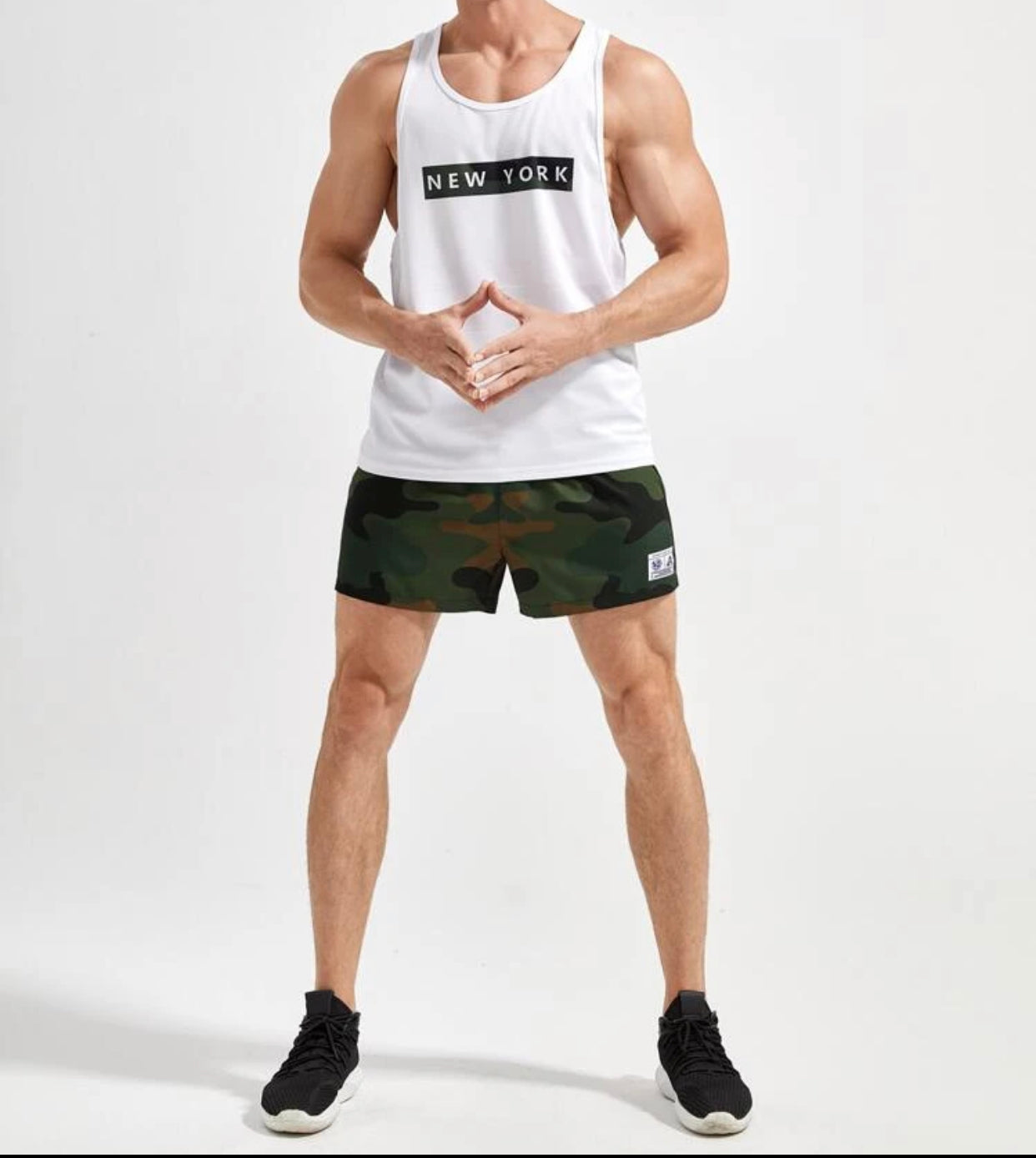 Men’s letter sports tank top with camo shorts set - Christina’s unique boutique LLC
