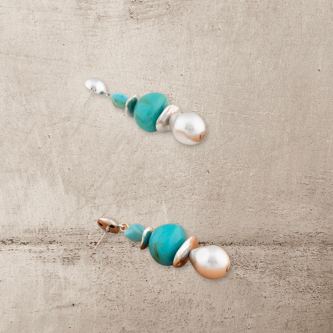 Faux pearl decor earrings