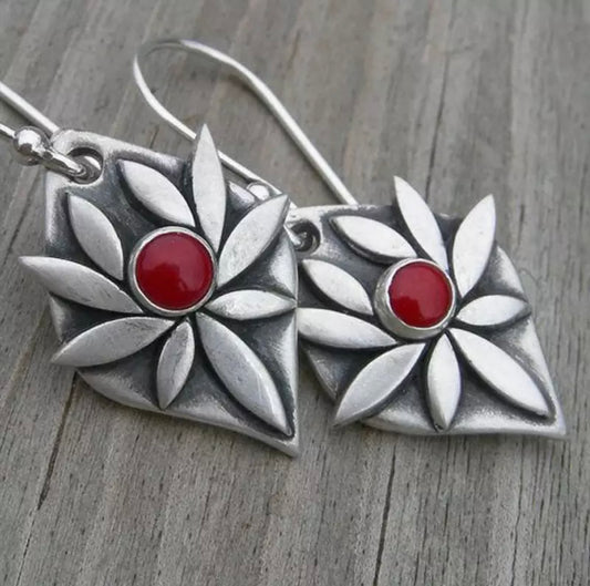 Lotus Flower Petals Drop Earrings