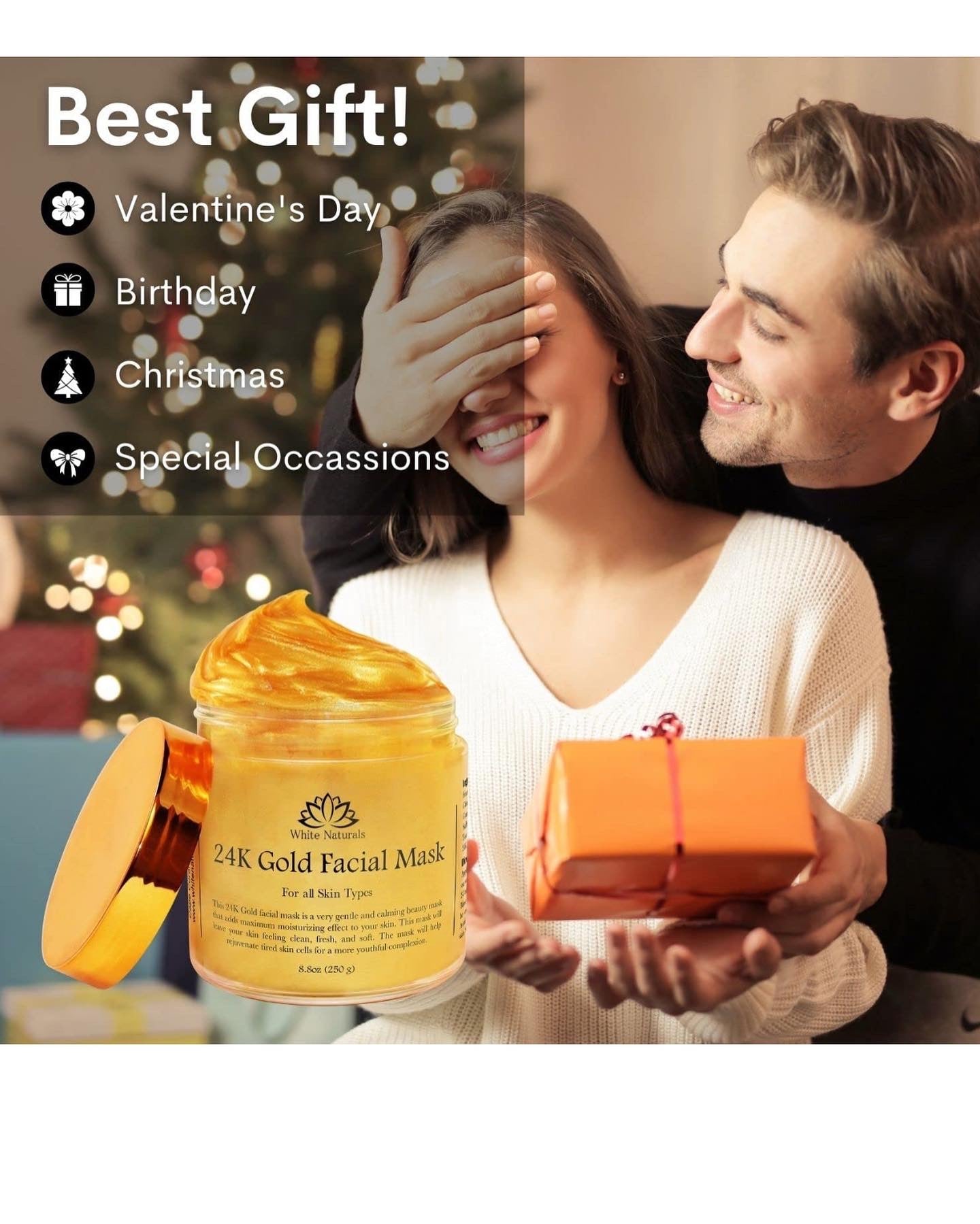 Gold Facial Mask By White Naturals: Anti-Aging 24K Gold Face Mask