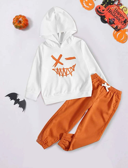 Toddler boys cartoon graphic hoodie & drawstring waist pants