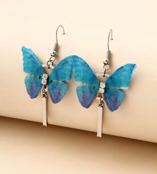 Butterfly drop earrings