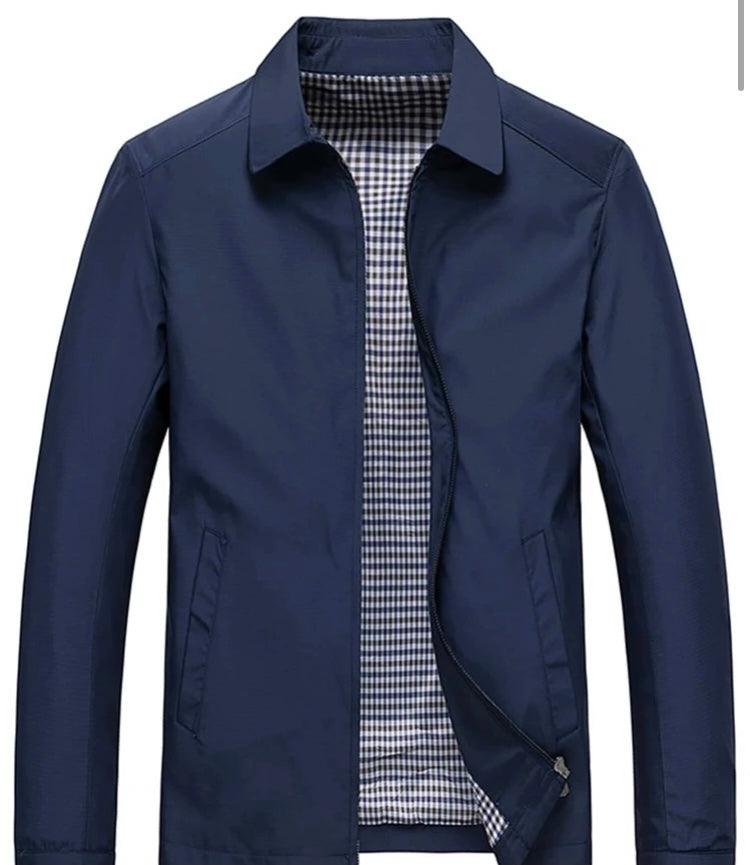 Men zip up solid coat