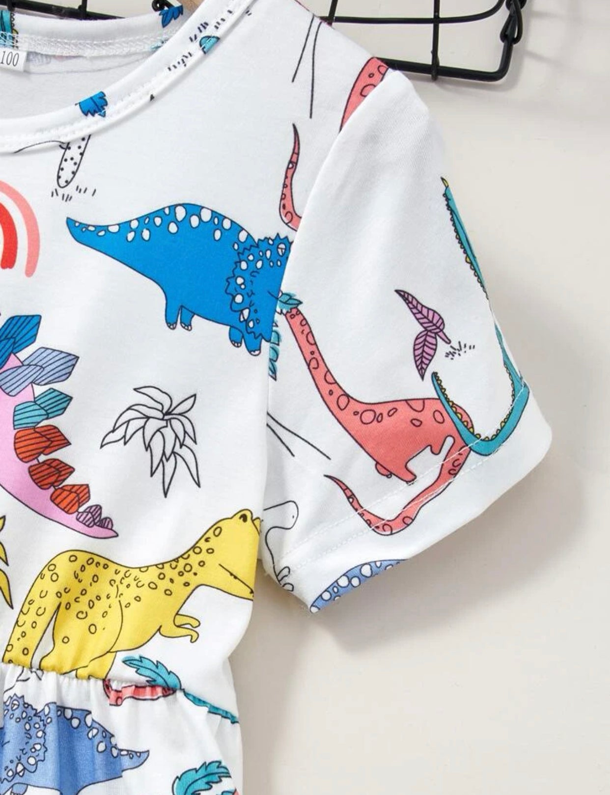 Toddler girls cactus & dinosaur print dress
