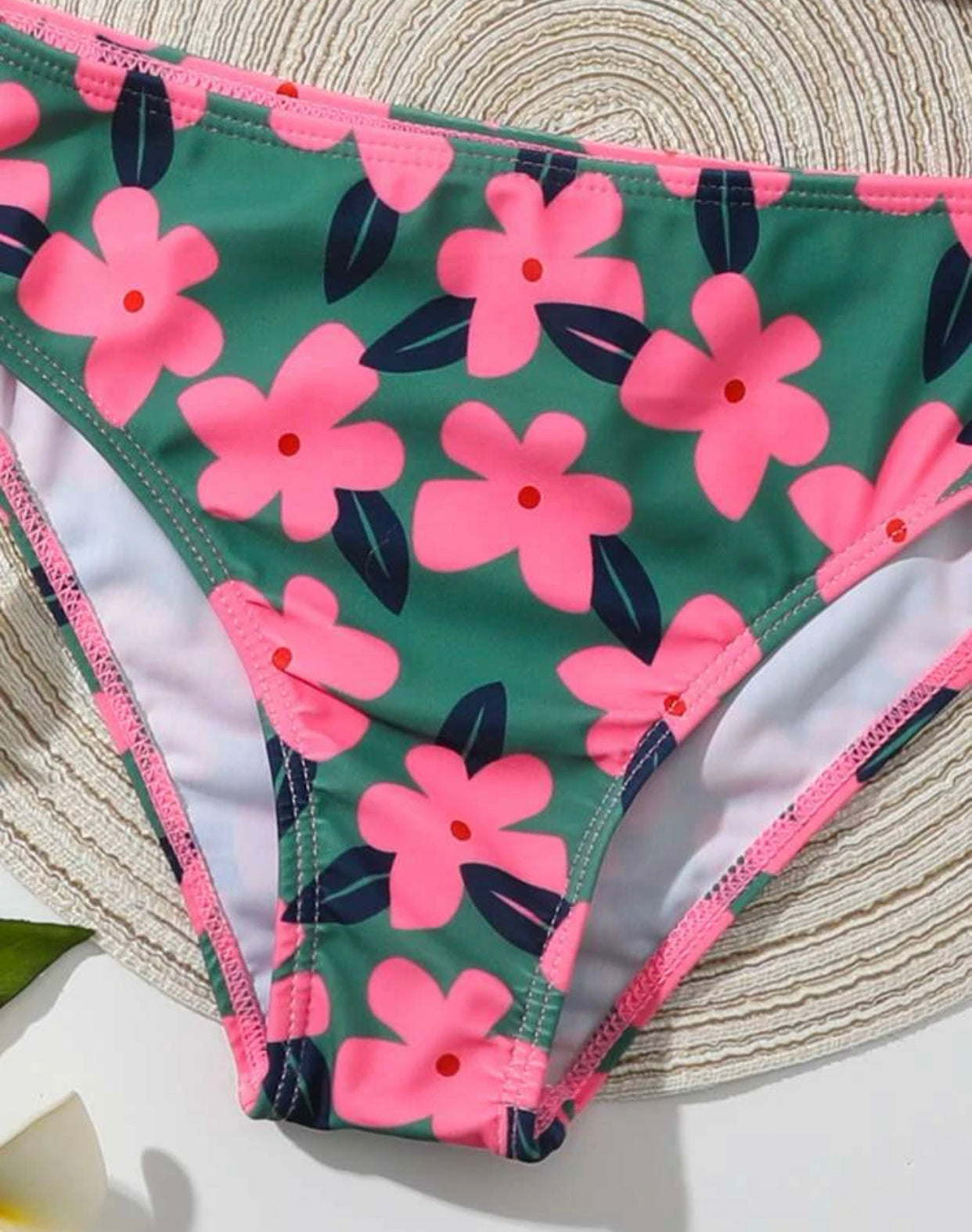 Teen girls random floral print bikini swimsuit
