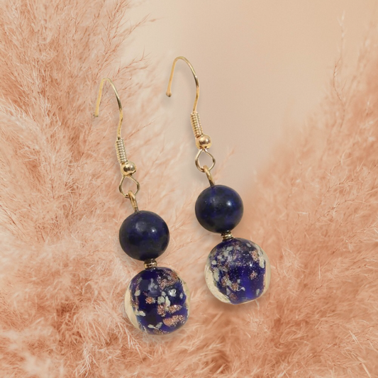Glass ball drop earrings