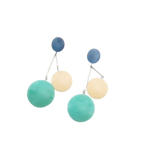Multicolor round drop earrings