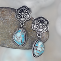 Lavish flower and stone decor drop earrings