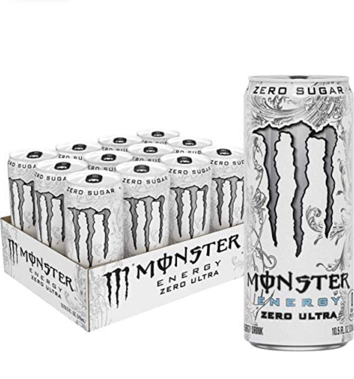 Monster Energy Zero Ultra, Sugar Free Energy Drink, 10.5 Ounce (Pack of 12)