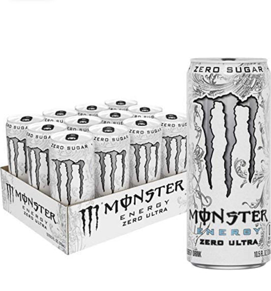 Monster Energy Zero Ultra, Sugar Free Energy Drink, 10.5 Ounce (Pack of 12)