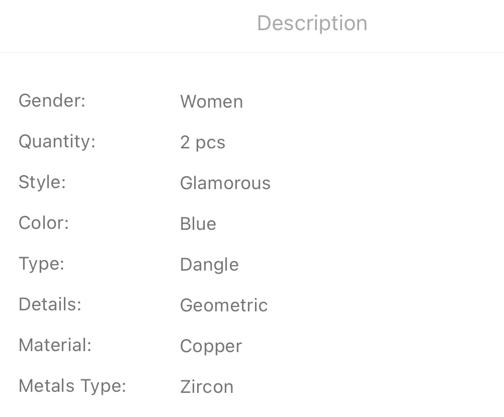 Geometric zircon drop earrings