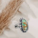 Multicolor turquoise style statement ring. Size 8.
