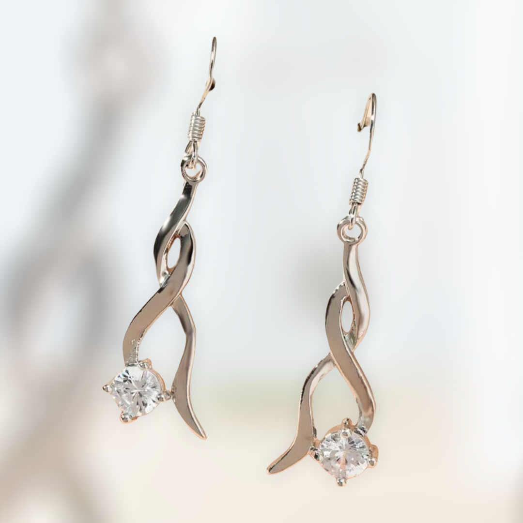 Zircon drop earrings