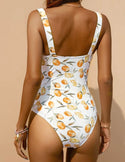 Lemon all over print one piece swimsuit