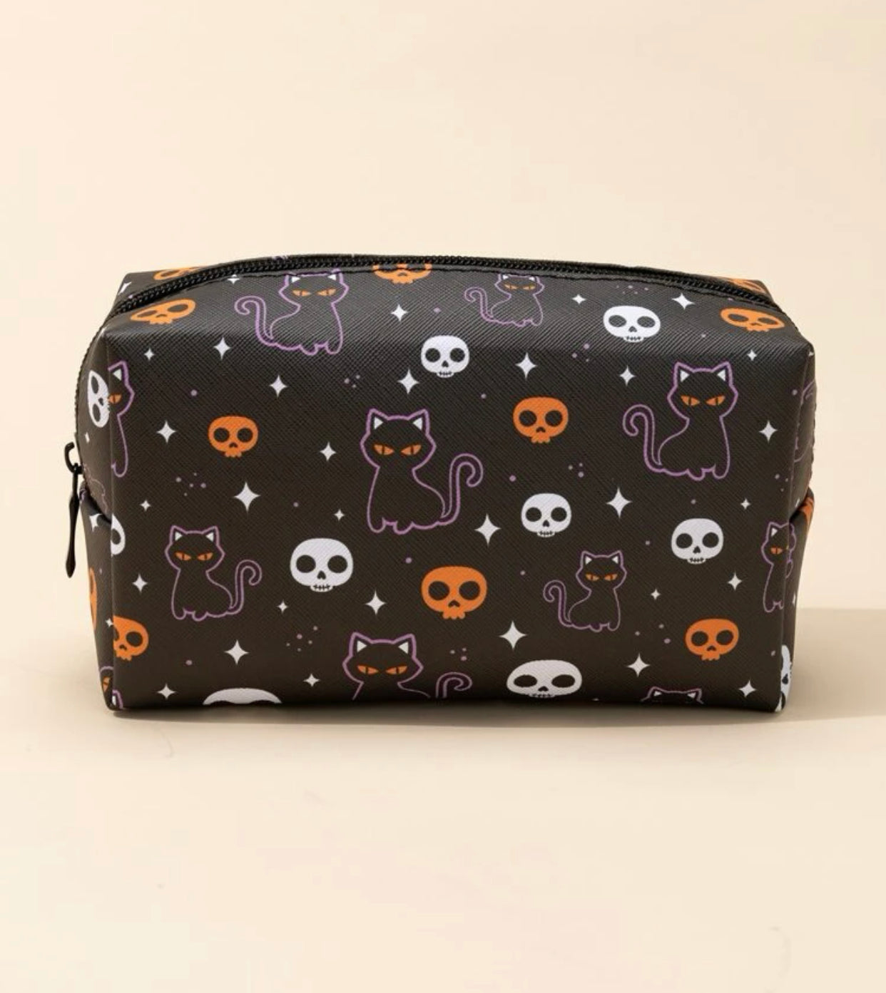 Halloween 1pc cat print square makeup bag
