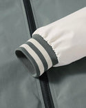 Men’s two tone striped trim zipper bomber jacket