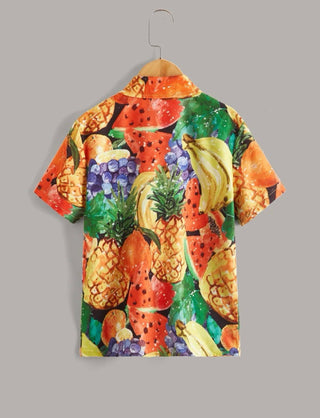 Boys Allover Fruit Print Shirt