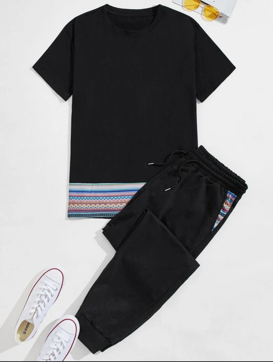 Men’s geo print tee and drawstring sweatpants set - Christina’s unique boutique LLC