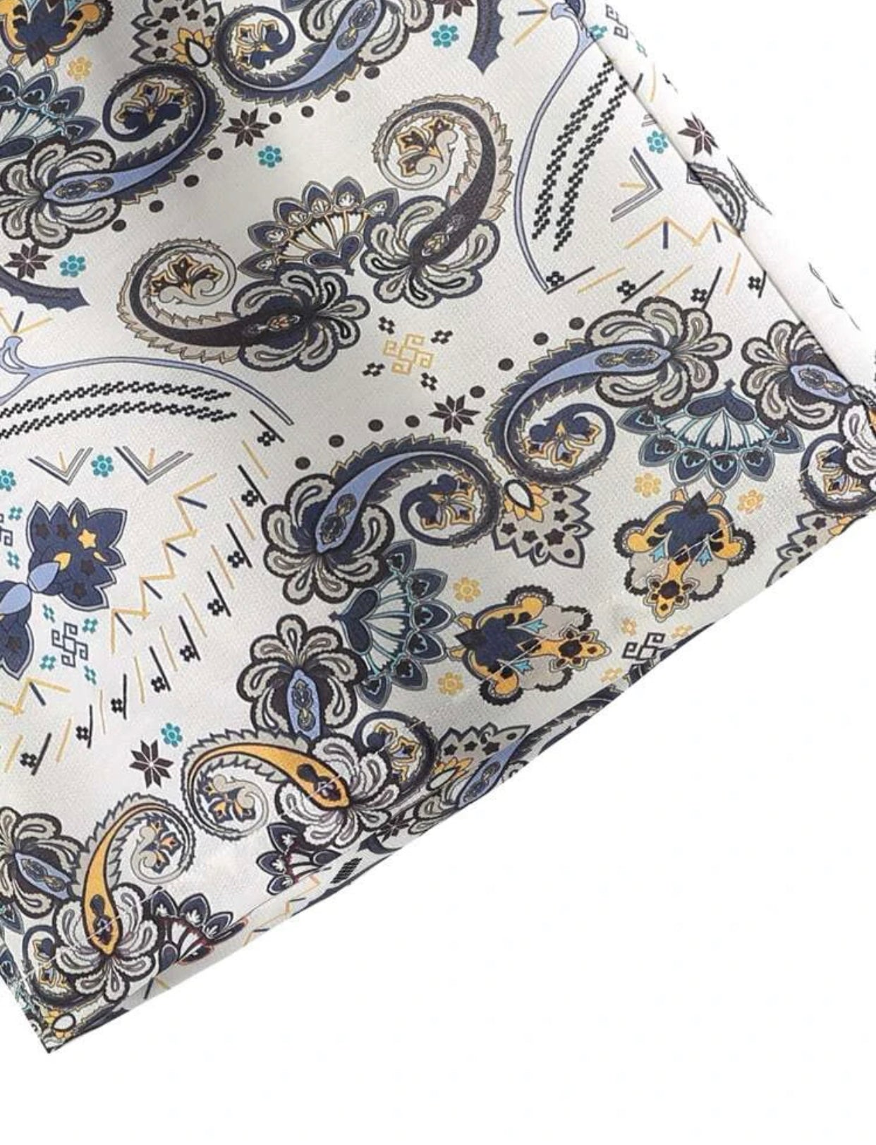 Men’s paisley print drawstring waist shorts